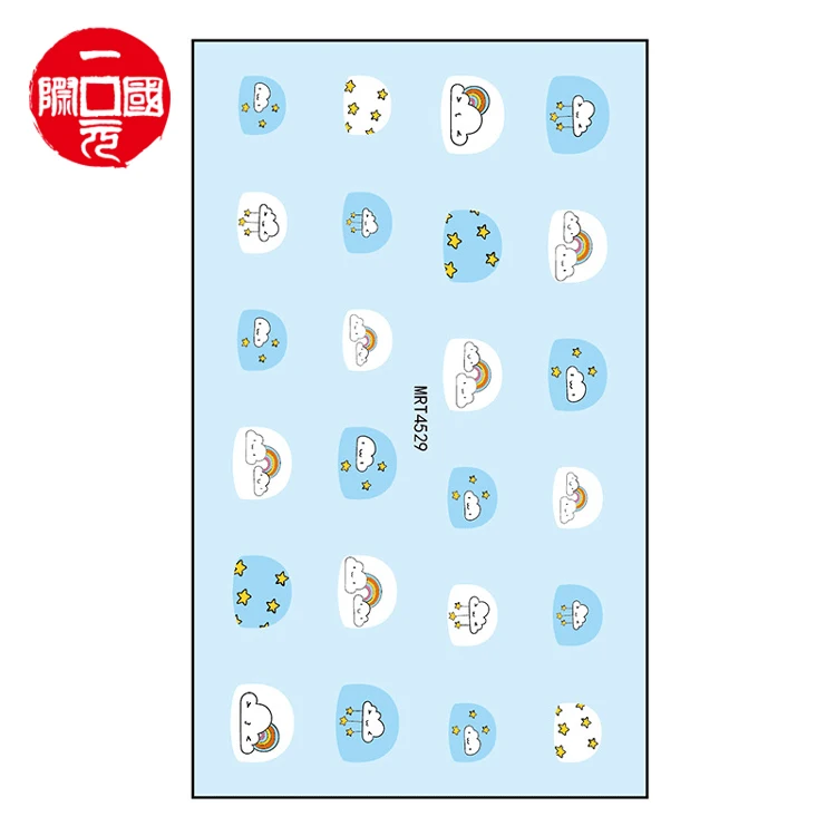 

High Quality Colorful fashion water cartoon nail sticker for kids