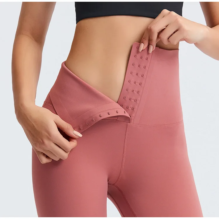 

2021 New Nude High Waist Breasted Yoga Pants Hips And Abdomen Fitness Sports Sanded Pants, 7 colors