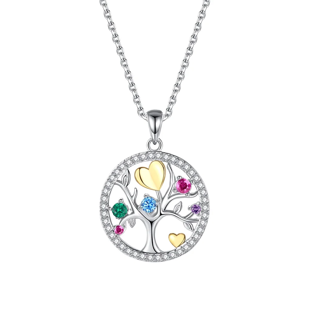 

RINNTIN SN295 Original Design Jewelry 925 Sterling Silver Life Tree Shape Pendant Necklace For Women and Girls Necklace