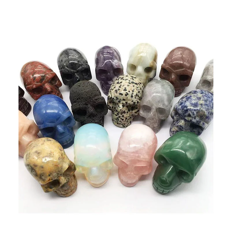 

Wholesale natural quartz folk crafts 2 inch mix crystals amethyst hand carved crystal skulls for sale