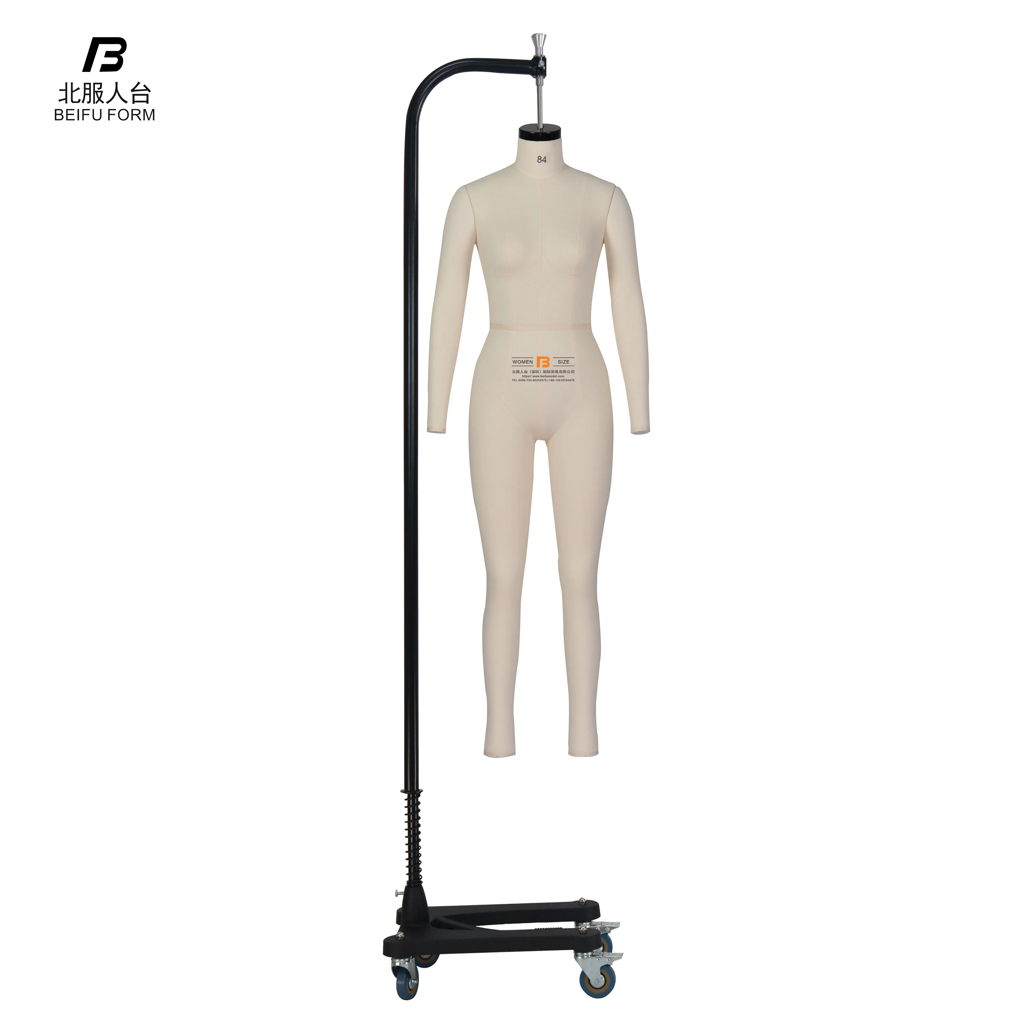 

Female Dress Form for Tailors With Collapsible Shoulders And Removable Arms Full Body Mannequin Fitting to Dressmakers, White