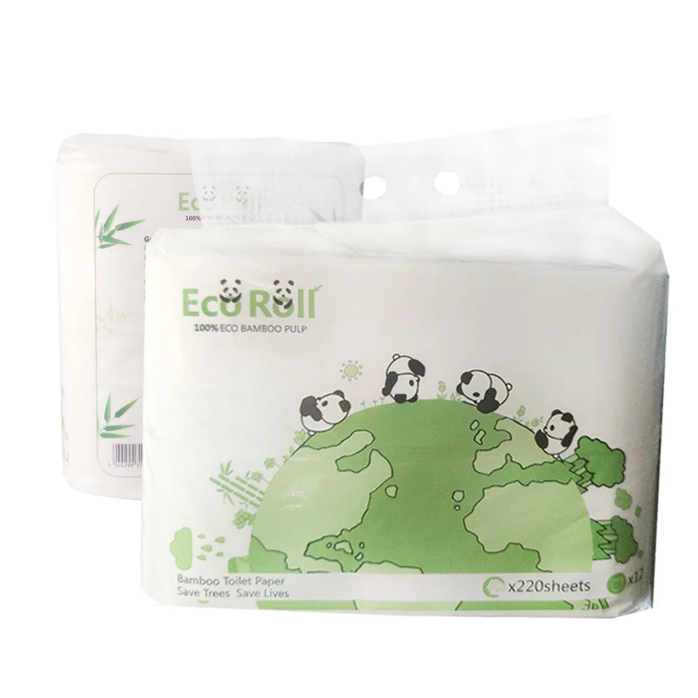 

ECO Roll New Design FSC approval 100% Biodegradable Bamboo Pulp baby Toilet Tissues Soft Toilet Paper, Bleached