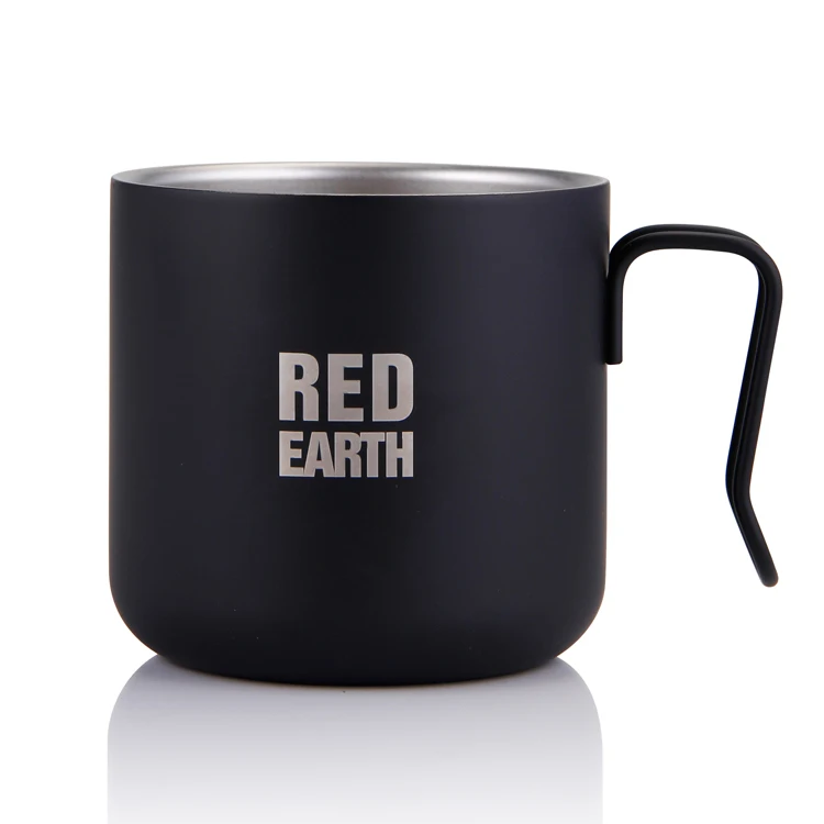 

black color insulated outdoor camping mug double wall stainless steel coffee thermal mug