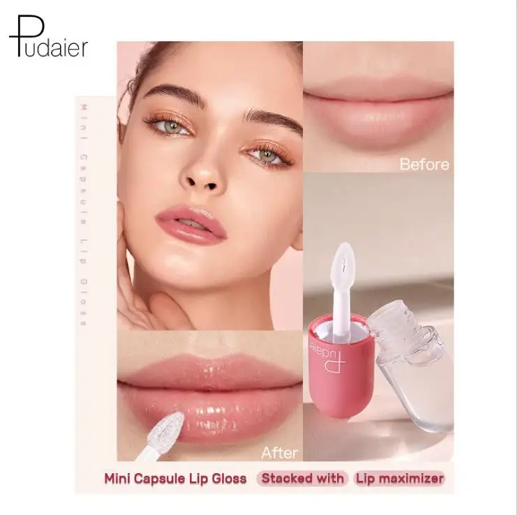 

Pudaier Capsule Mini Lip Gloss Moisturizing Transparent Color Temperature Change Lipstick Shimmer Lip Gloss Liquid Maquiagem