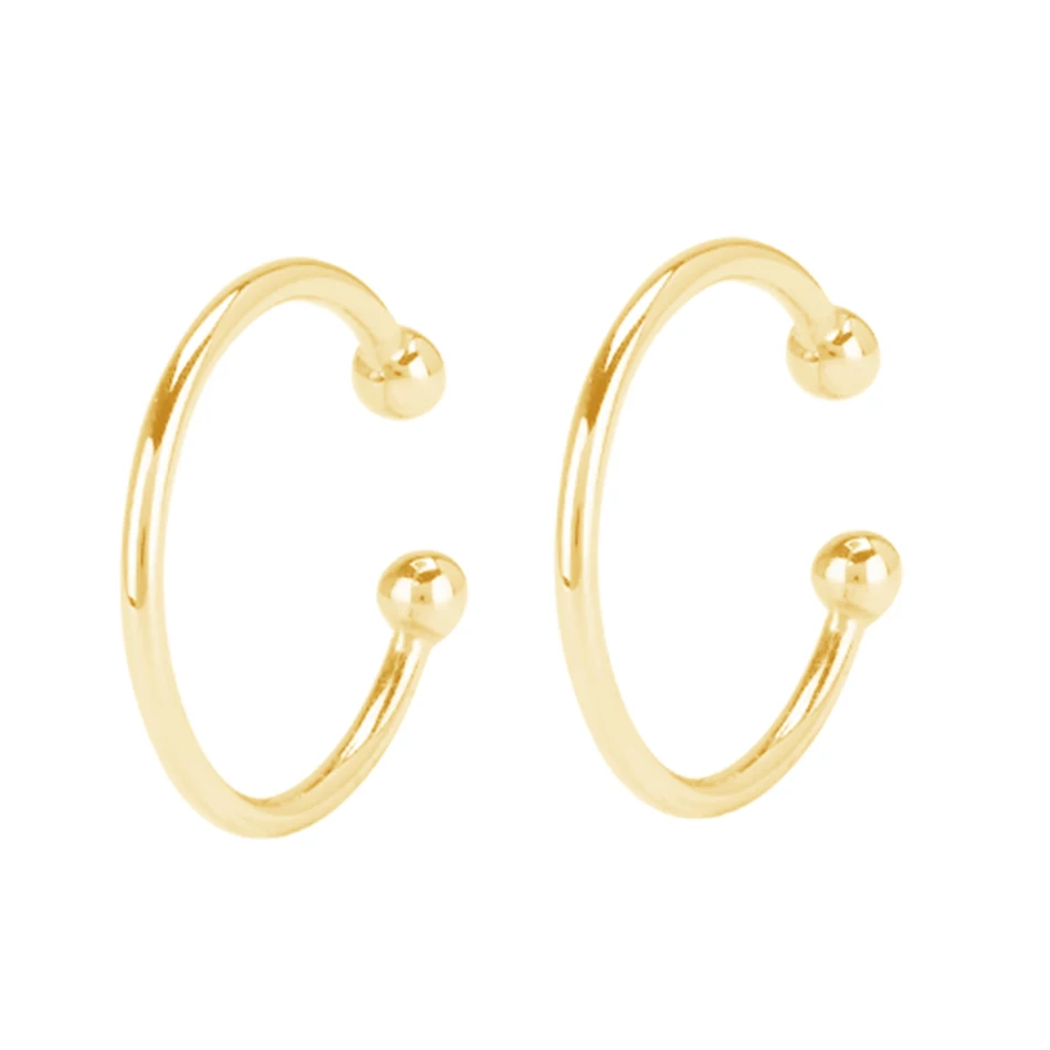 

18k gold plated jewelry noble 925 sterling silver high polish special simple style earrings cuff for women party