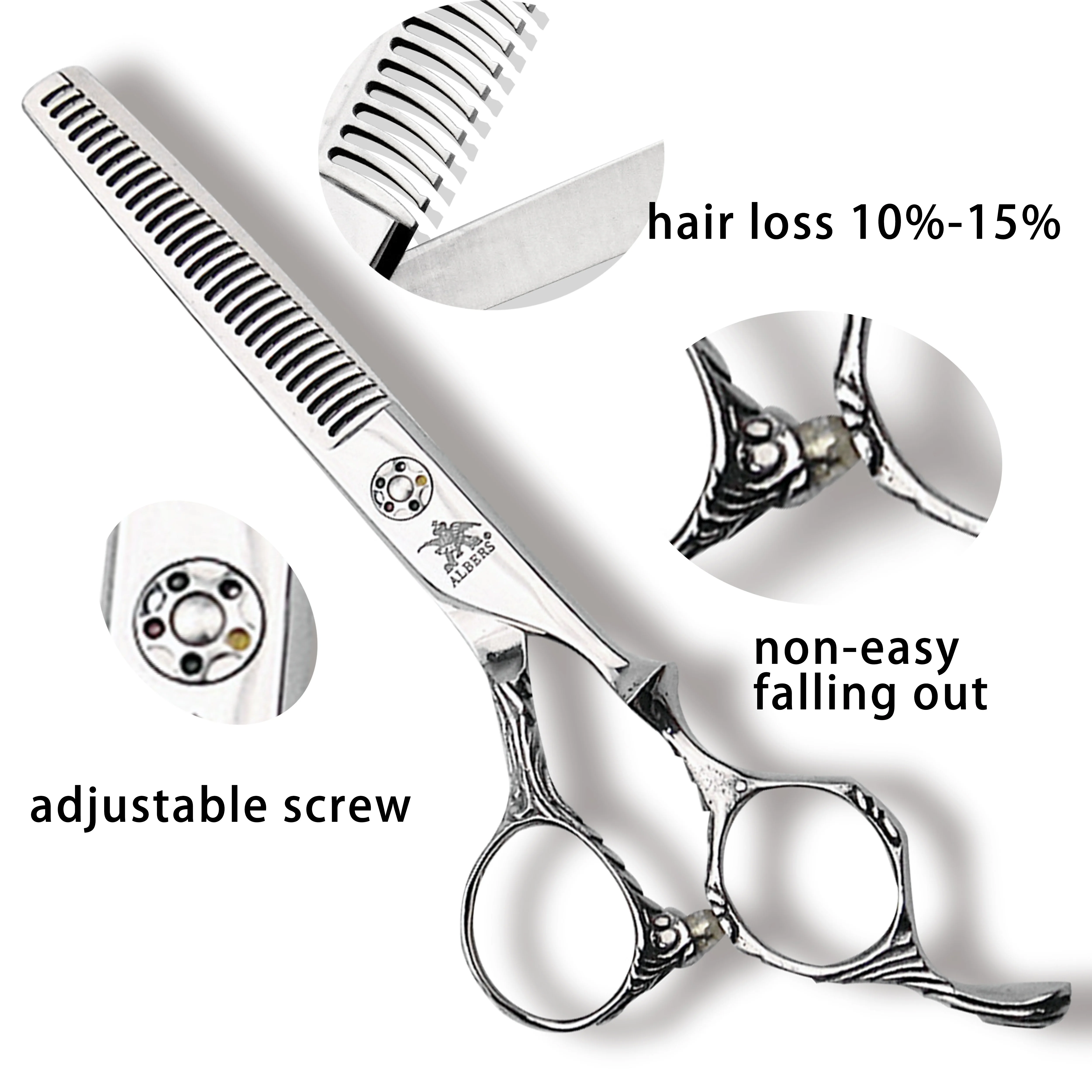 

Mingheng hair scissors cutting thinning haircut trimmers haircut scissors professional barber, Silver