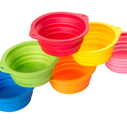 

Hot selling food grade eco friendly collapsible dog bowl for trave hiking camping