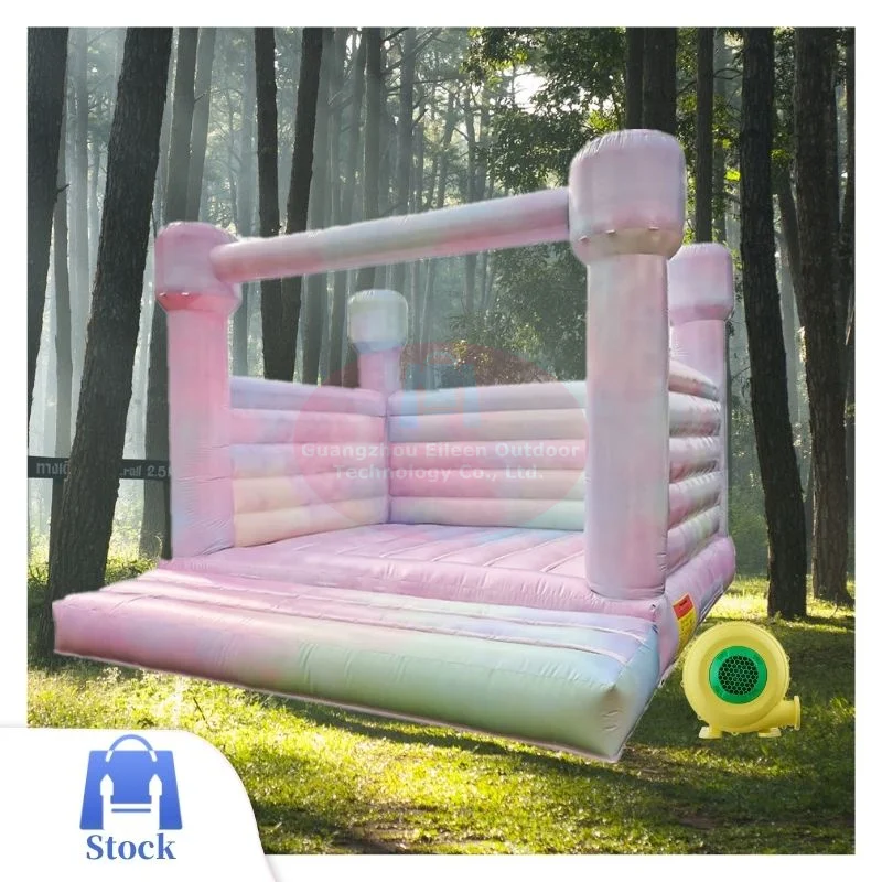 

New arrival Tie-dye color inflatable white bounce castle outdoor parties white bounce house jumping bouncy castle, Customized color
