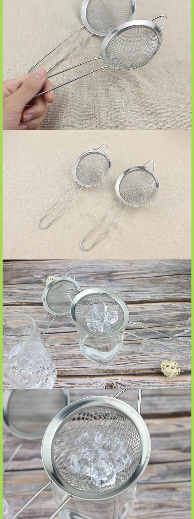 Premium Kitchen Hand Held Strainer Fine Mesh Sieve Wire Mesh Strainer