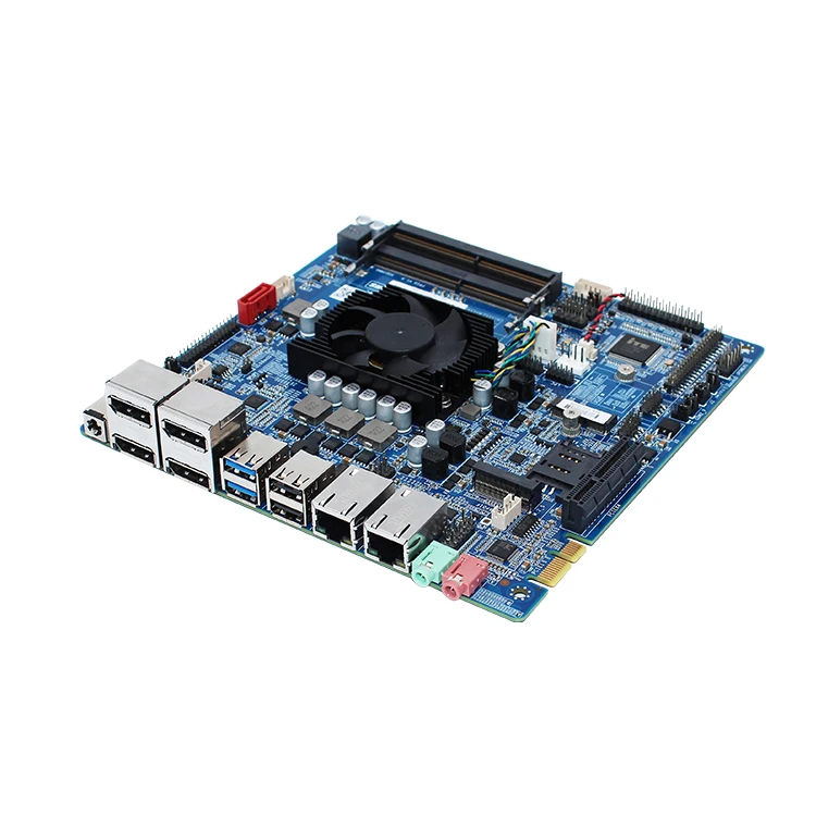 

China Factory Price ITX 4DP Displays 6 COM Dual Channel DDR4 32GB AMD V1605B And 2500U CPU Motherboard With Processor