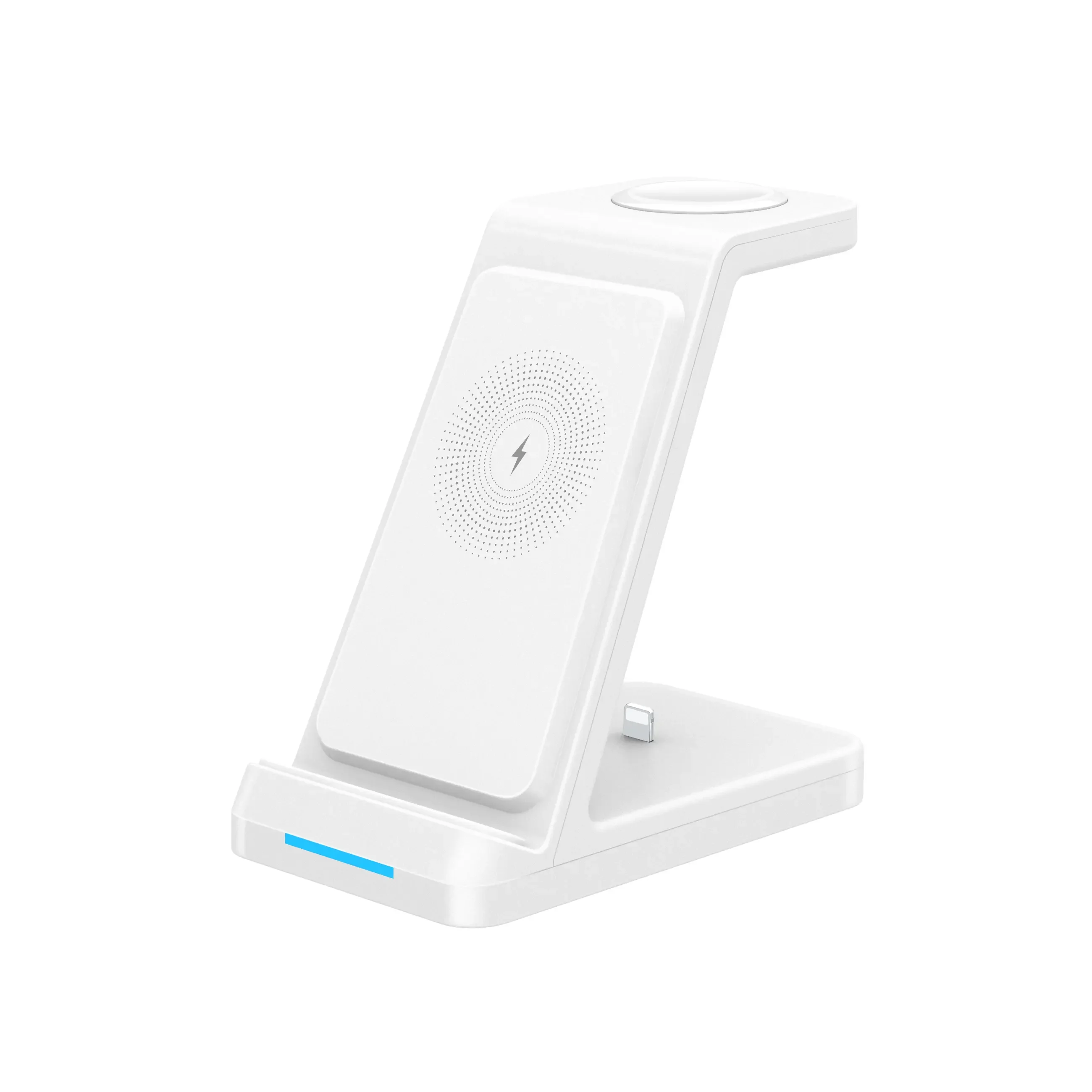

New popular products 2023 15W vertical holder 3 in 1 charging dock station wireless charger for iPhone iWatch Samsung phones