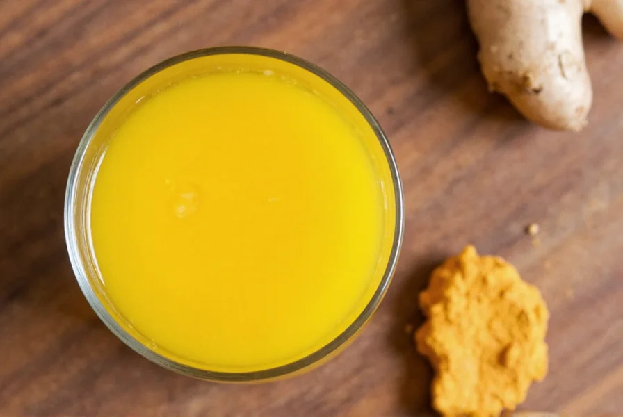 Fresh turmeric and ginger roots prepared for making golden shots