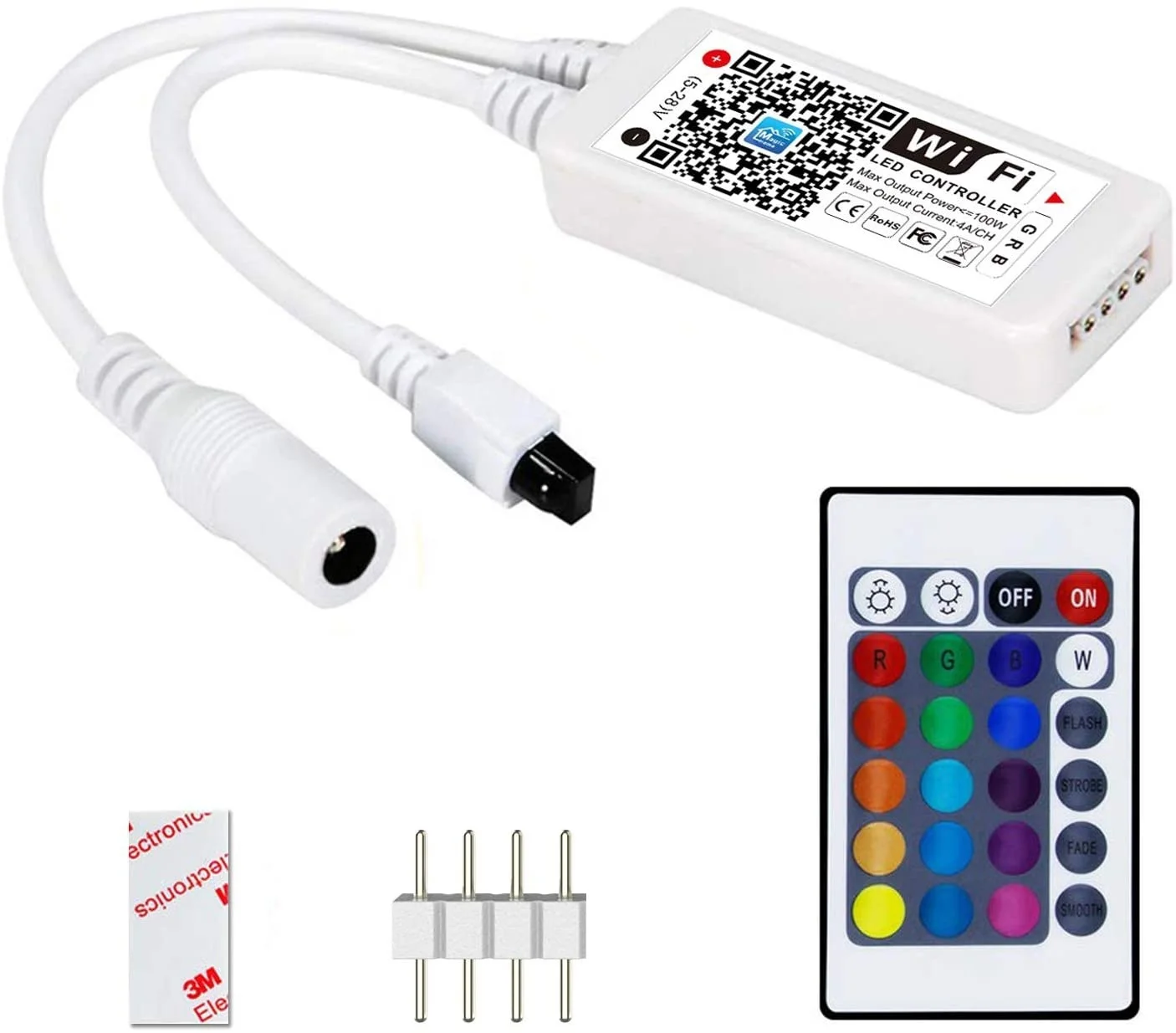 DC12V RGB Wifi LED Controller Android /IOS Mini + IR 24Keys 44Keys Remote control for SMD 5050 LED Strip Light Via Smartphone