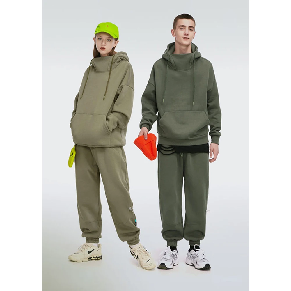 

Custom 100% cotton men drop shoulder hoodies set unisex tracksuit for men hoodie sets two piece outfits woman clothing sets