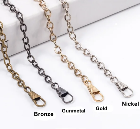 

Replacement Chain Strap Accessories Metal Clasp Purse Chain Bag Handle Shoulder Handbag Chain, Light gold,silver,bronze,gunmetal