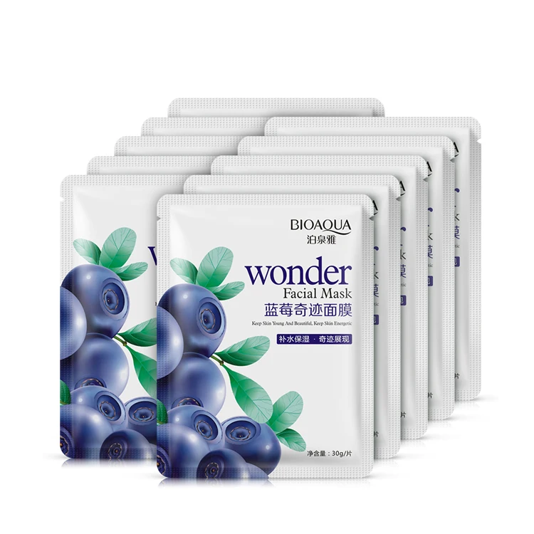 

BIOAQUA natural skin care whitening moisturizer blueberry essence sheet facial mask wholesale for skin