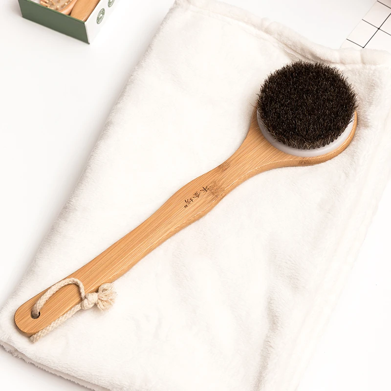 

dry skin brush wooden with natural Bristle soft SPA massage brush bath brush without handle custom logo