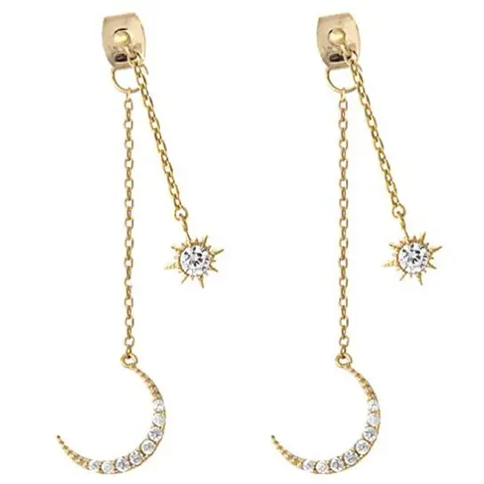 

Crescent Chain Earrings Fashion Moon Star Earrings for Women