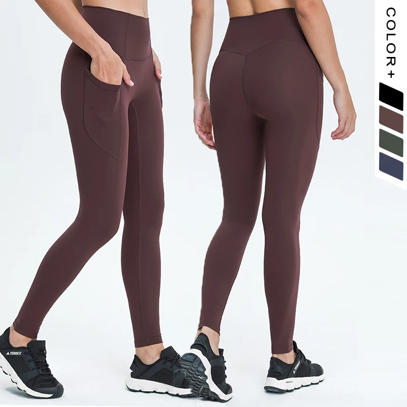 

High Waisted Leggings Elastic Waist Workout Yoga Pants With Pockets Butt Lifting Classic Athletic Leggings