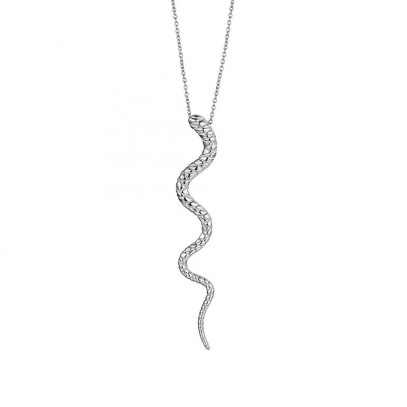

Amazon hot sale S925 Sterling Silver Snake chic Ladies Clavicle Necklace, Picture
