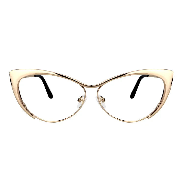 

Women Gold Metal Spring Hinge Cat Eye Optical Frames Reading Eyeglasses Anti Blue Light Blocking Glasses, Multi colors