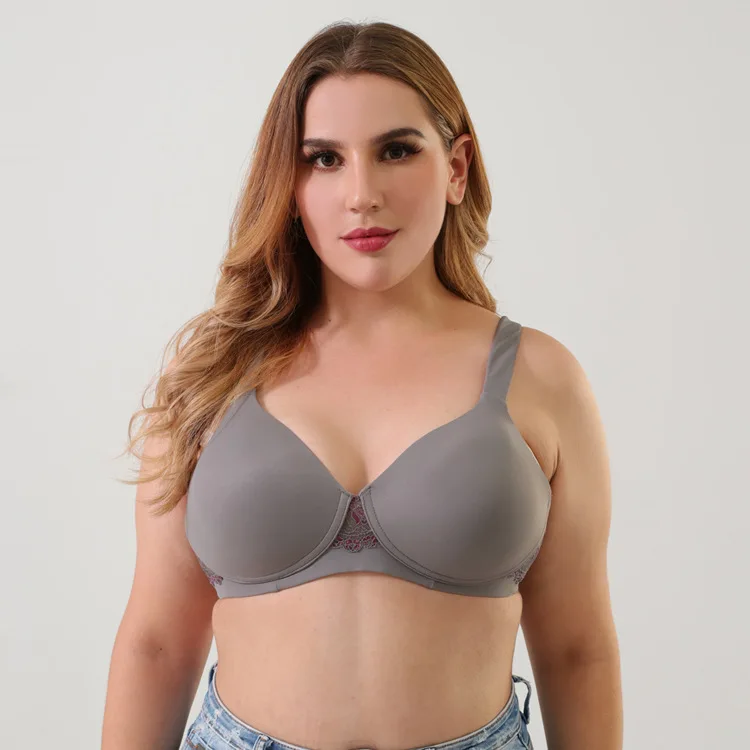 

High qualities Gray full figure plus size bra Push-up plus big boobs size brassiere bra fat m big cup everyday women bra