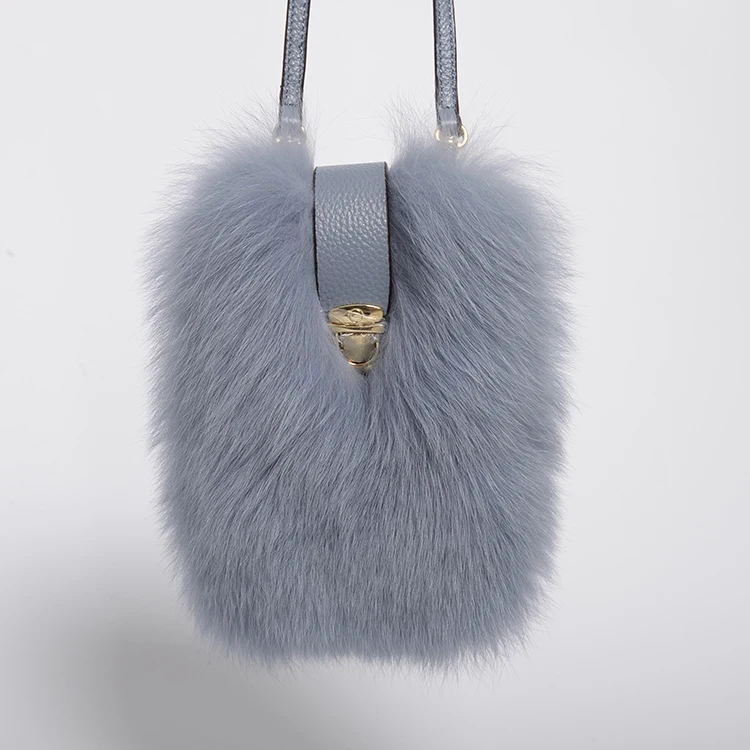 

Jtfur Stylish luxury designer ladies crossbody leather fur shoulder bag plush fluffy fur purse bags, Customized color