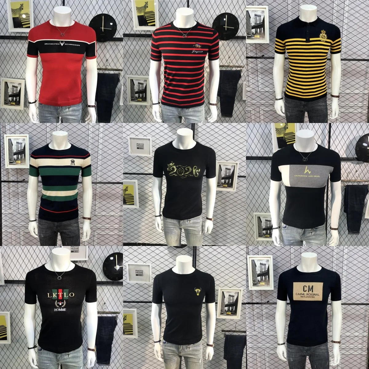 

100%Cashmere Sweaters Pullover Men Knitted Sweaters Short Sleeve