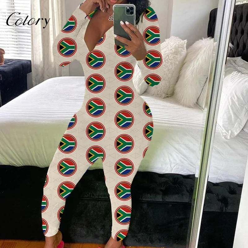 

Colory Designer Butt Flap Women Pajamas Nightwear 2021 Sexy Valentines Day Onesie For Women, Customized color