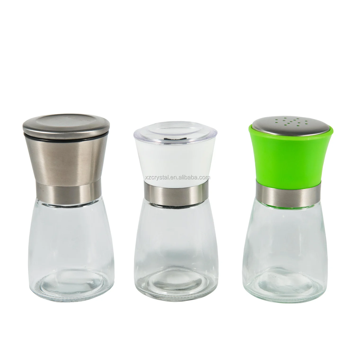 

180ml pepper and salt grinder, manual salt and pepper mill and grinder glass bottle, Clear/ customized color