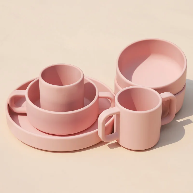 

Bpa Free Kids Water Cup Platos Silicon Feeding Spoon Baby Bowl Set Silicone Plate