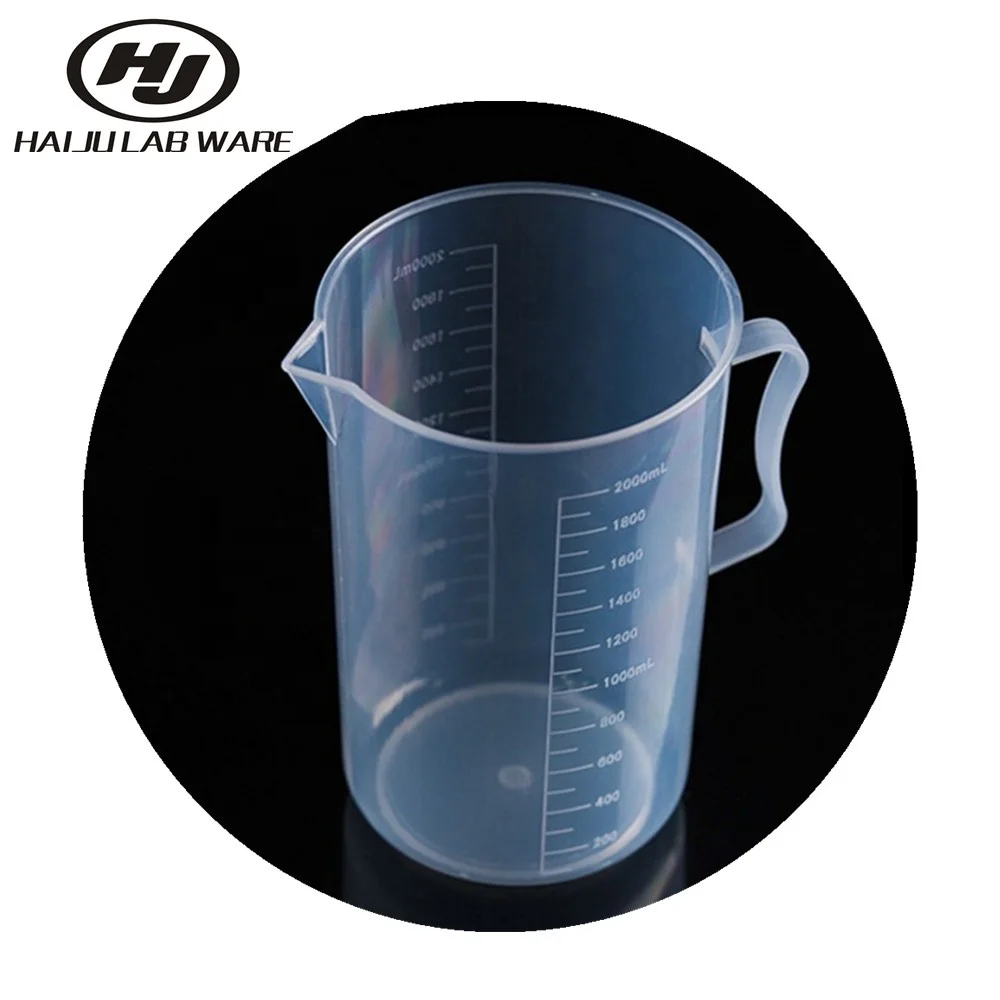 

HAIJU LAB Custom 2L High Quality Liquor Digital Food Grade Washing Powder PP Plastic Scale Measuring Cup With Handle, Natural