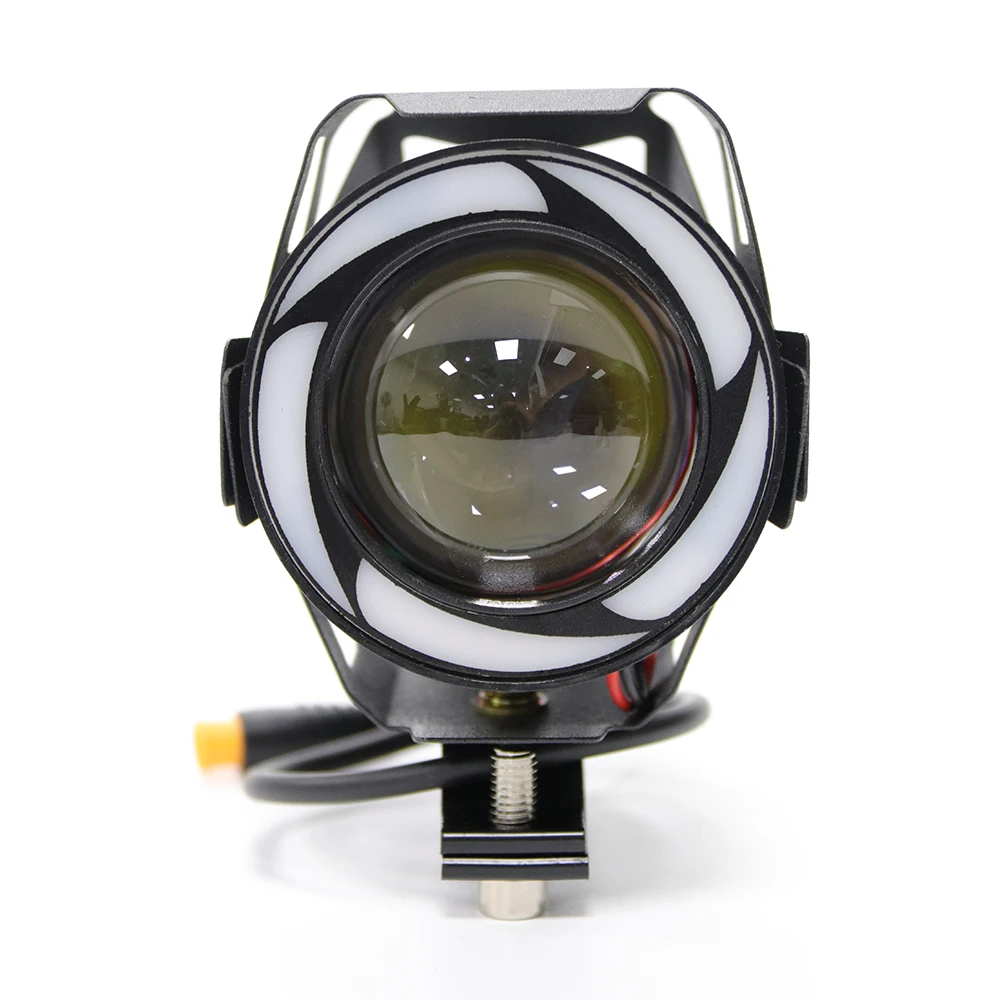 Electric Scooter Headlight with Colorful Lights and Horn