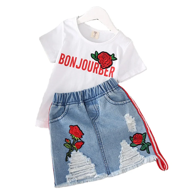 

2022 Wholesale Fashion Girls Summer Baby Clothing Kids Clothing Sets Baby Two Piece Set, As picture