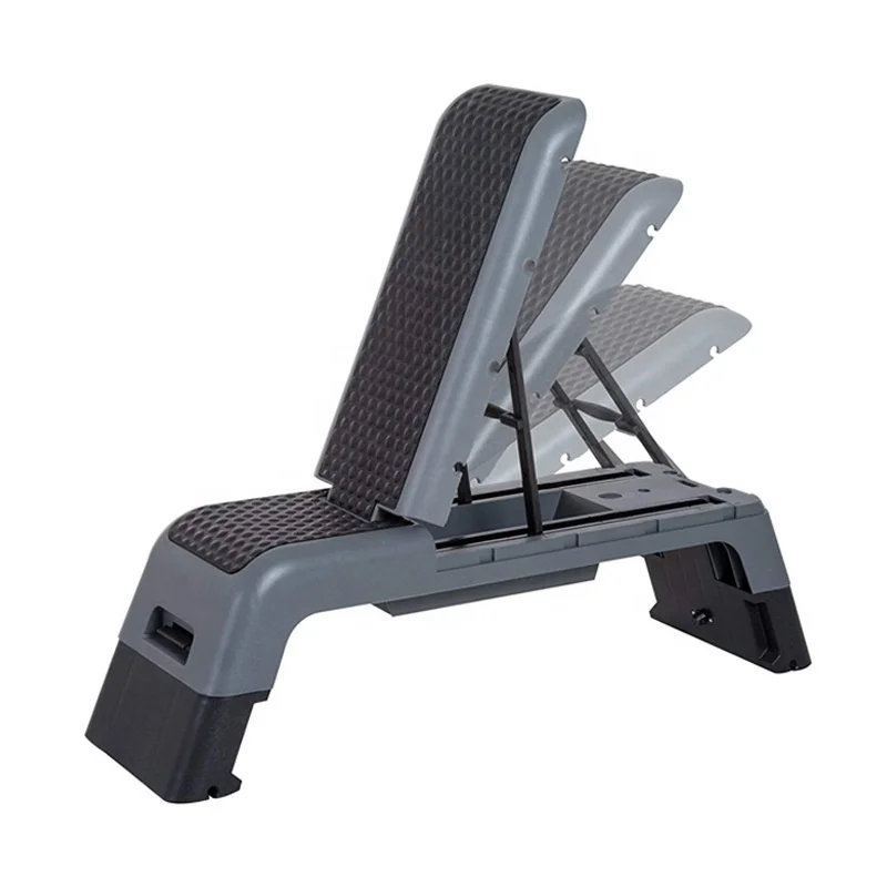 

Multifunctional Exercise Fitness Stepper Deck 3 Incline Rhythmic Adjustable Aerobic Stepper, Gray/yellow