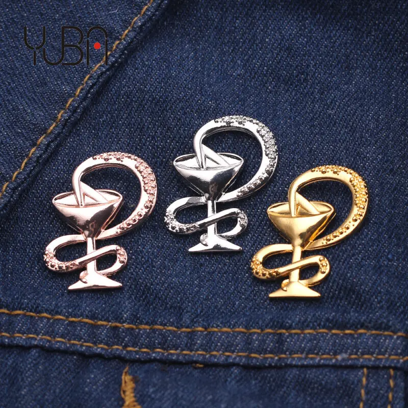 

Emblem Medical Logo Badge Snakes Around Crutches Nurse Doctor Health Organization Star of Life Snake W.H.O.Brooch