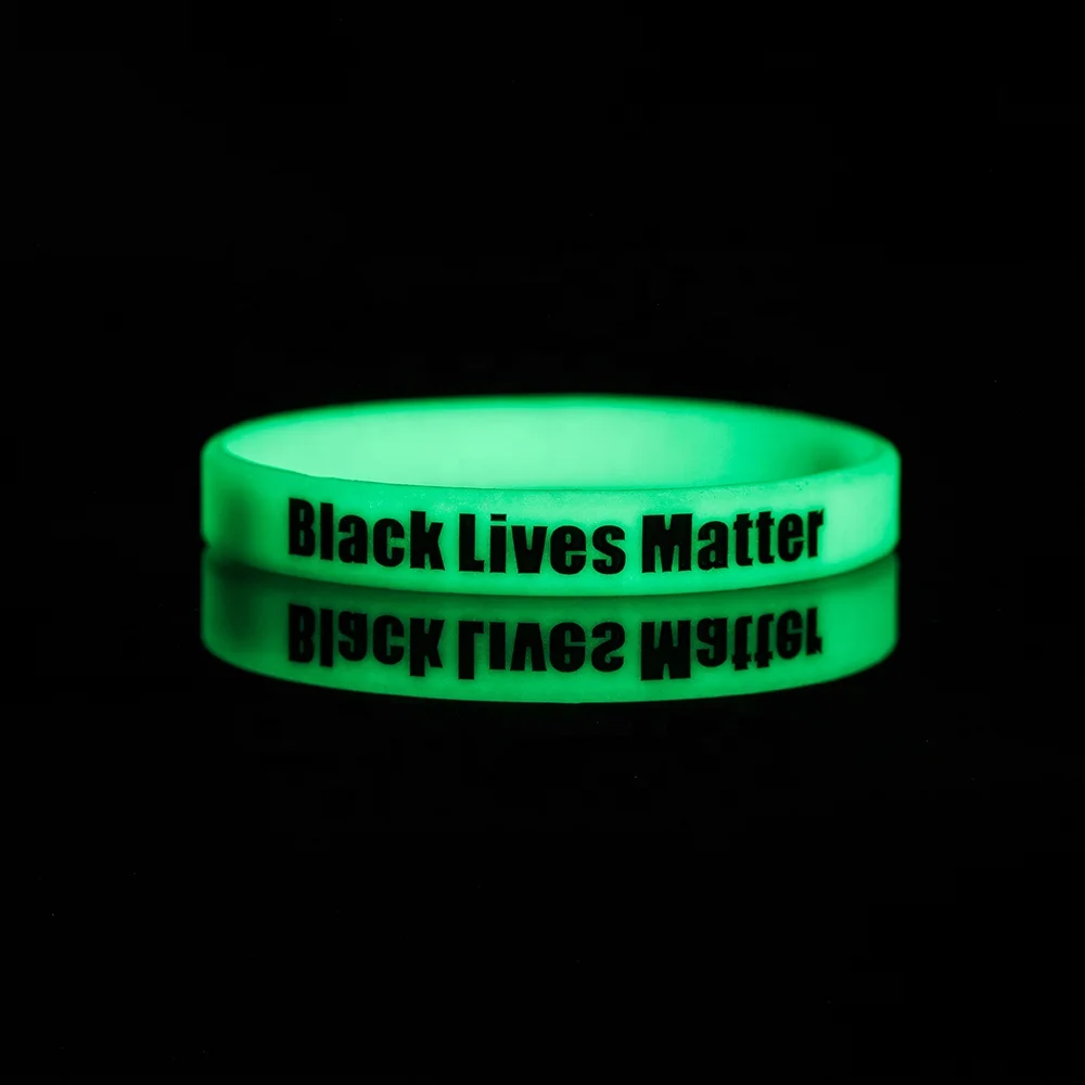 

Craft Wolf custom logo 2020 glowing black lives matter rubber silicone hand wrist band bracelet