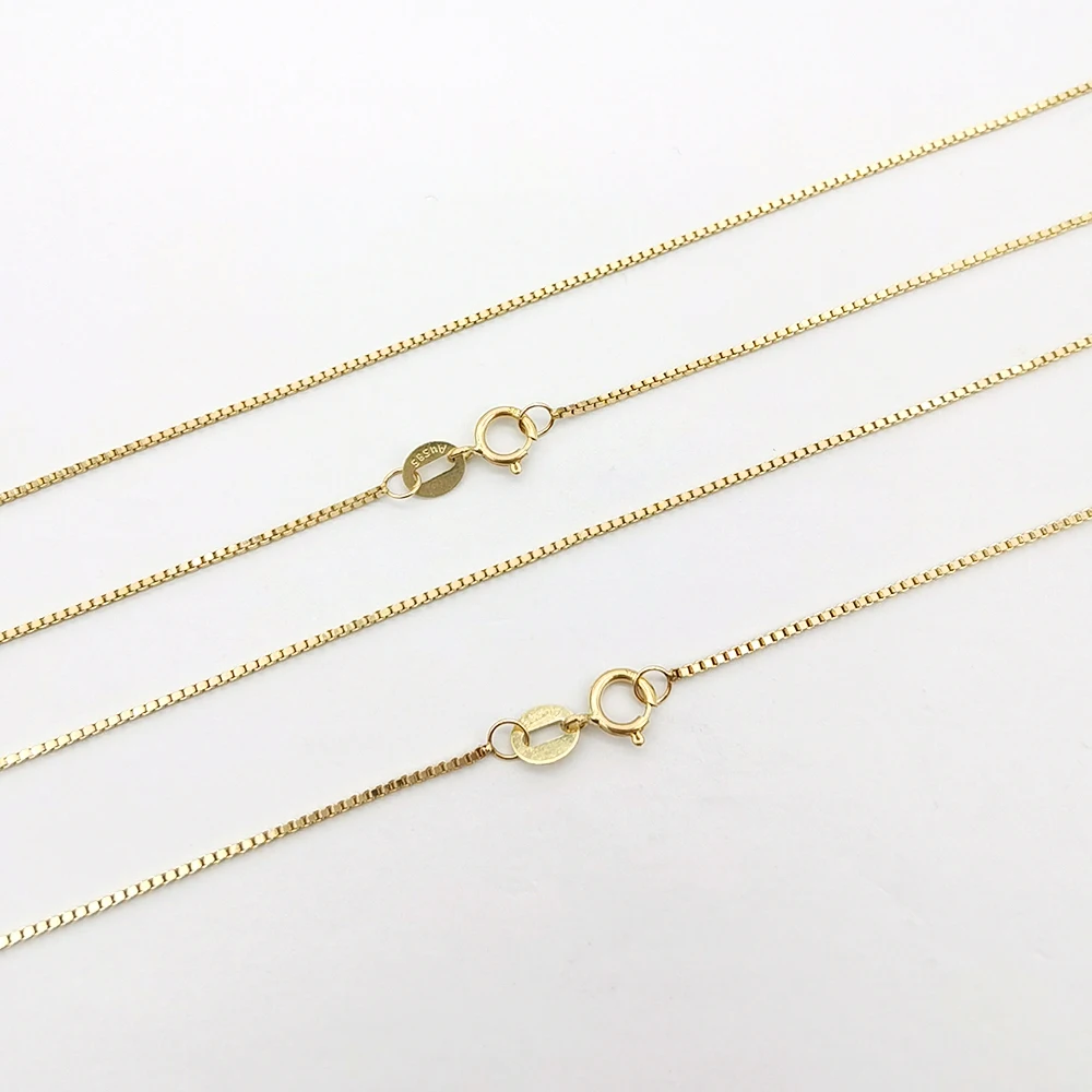 Trendy 14k Solid Gold Box Chain Gold Box Chain Necklaces Women Jewelry ...