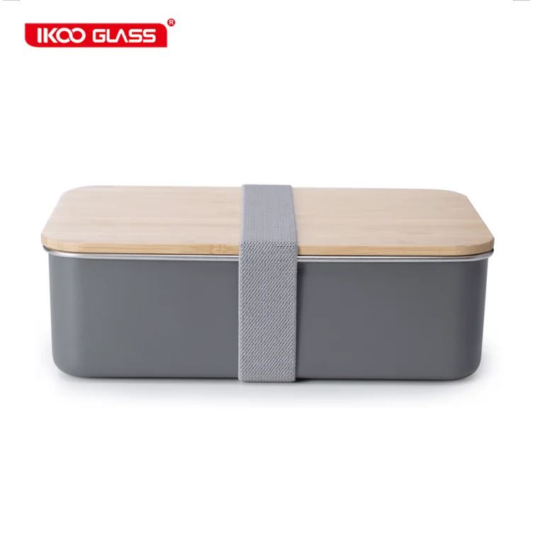 

Japanese Bento Box stainless steel lunch box with bamboo lid