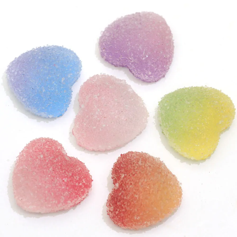 

Factory Price Soft Candy Beads Gradient Color Heart Shape Ornament for Mobile Phone Decorations