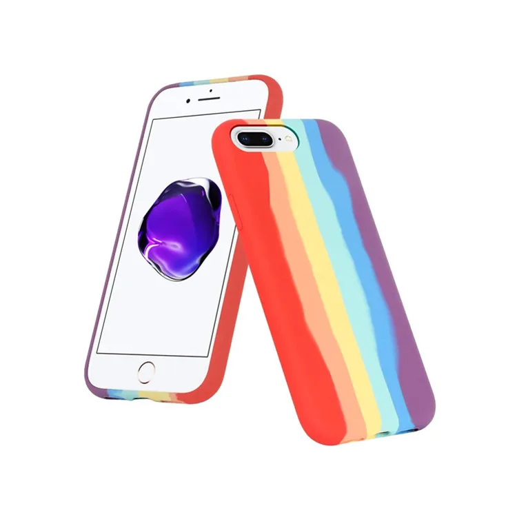 

Luxury Rainbow Silicone Case Cover For iPhone 11 Pro Max 7 8Plus