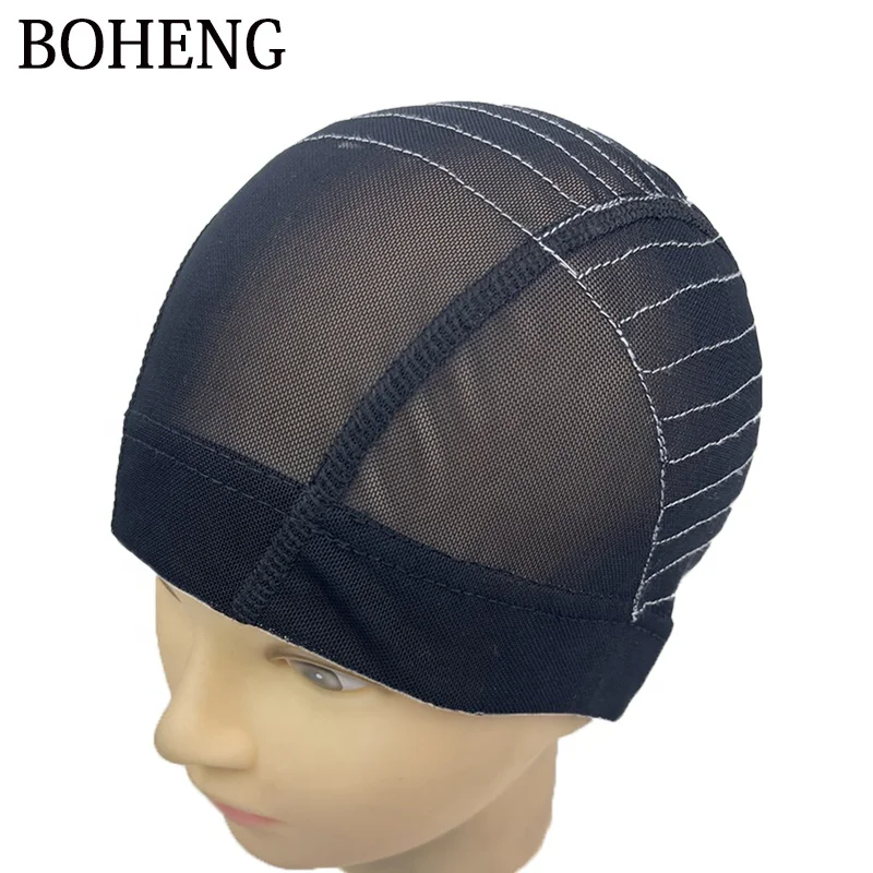 

13X4 human hair extension guidelines map net cap Hair Extension Tools mesh wig cap different sizes Customized LOGO and packaging, Black