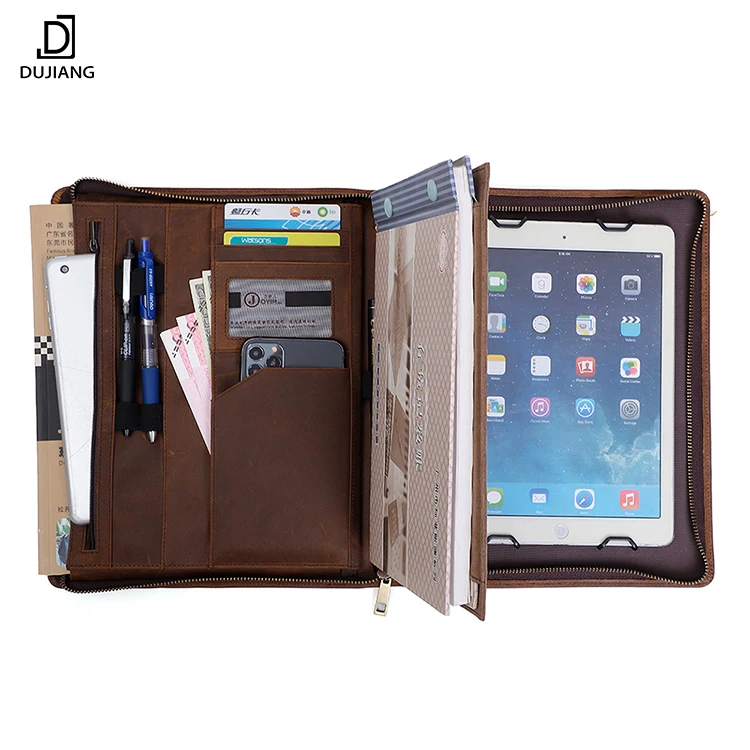 

Dujiang Real Leather Case for Ipad Pro 12.9 Leather Portfolio Case Genuine Leather for Ipad Case, Brown