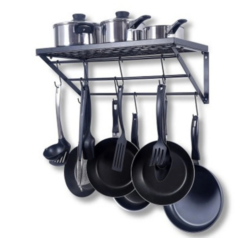 

Kitchen Pots And Pans Organizer Rack Ceiling Mount Cookware Rack Hanging Hanger Have Hooks, Custom