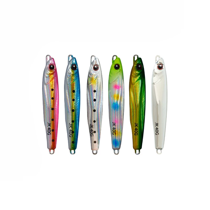 

RT 20G 30G 40G 60G Lead Metal Jig 6 Colors Artificial Bait Fast Sinking Lead Fishing Lures