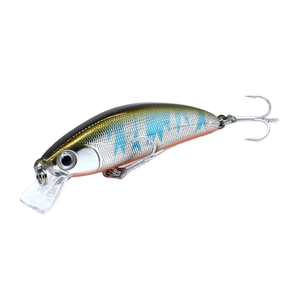 

AOCLU Sinking Minnow 50mm 4.6g Flat Body Fishing Lure For Freshwater Boat Rock Bass Fishing, 5 colors