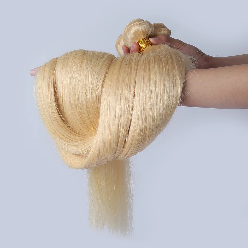 

Rosabeauty Wholesale Blonde 613# Virgin Straight Human Hair Extensions 1 Bundle Virgin Brazilian Unprocessing Weft