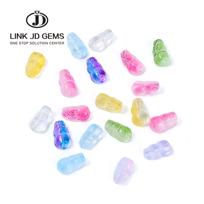 

17*10 Small Pixiu Shape Inside Hole Colorful Lampwork Crystal Glass Loose Beads for Jewelry Making DIY Crafts