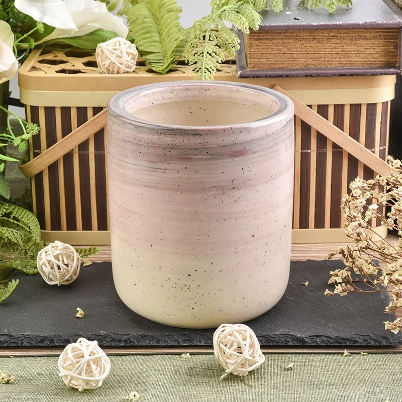 Cylinder decorative ceramic candle jars tea light candle containers wedding centerpieces