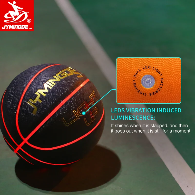 

Custom printed pu leather luminous led glow in the dark light up glowing basketball size 3 5 7 for gifts, Customize color